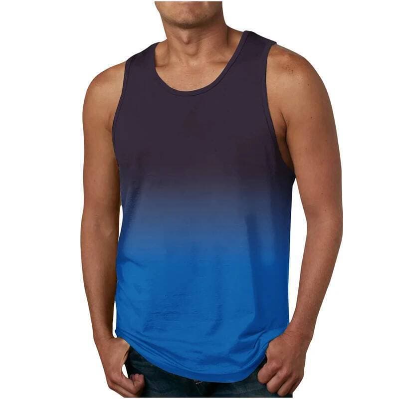 Simples Mudança Gradual 3D Impresso Regata Para Roupas Masculinas Casual Ombre Gráfico Masculino Colete Gradiente Crianç