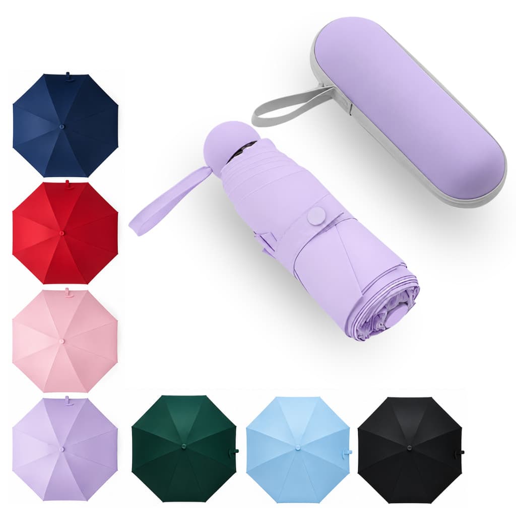 Guarda-Chuva Compacto Dobrável com Case 58cm Proteção UV