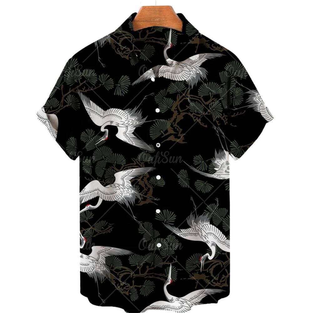 Camisa Retro Masculina Lazer Impresso Algodão Floral Vestido Casual Oversized Havaiano Importado Roupas Chegadas Hipster