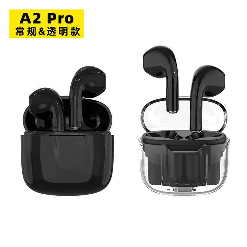A2 Pro Fone de ouvido Bluetooth Pro10 Caixa de carregamento totalmente transparente Bluetooth 5.3 Macaron Fones de ouvid