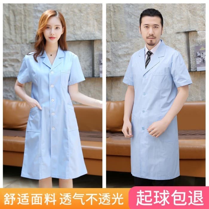 Envio em 24 horas = Cinco anéis azul sincero masculino feminino uniforme médico de manga curta uniforme médico uniforme