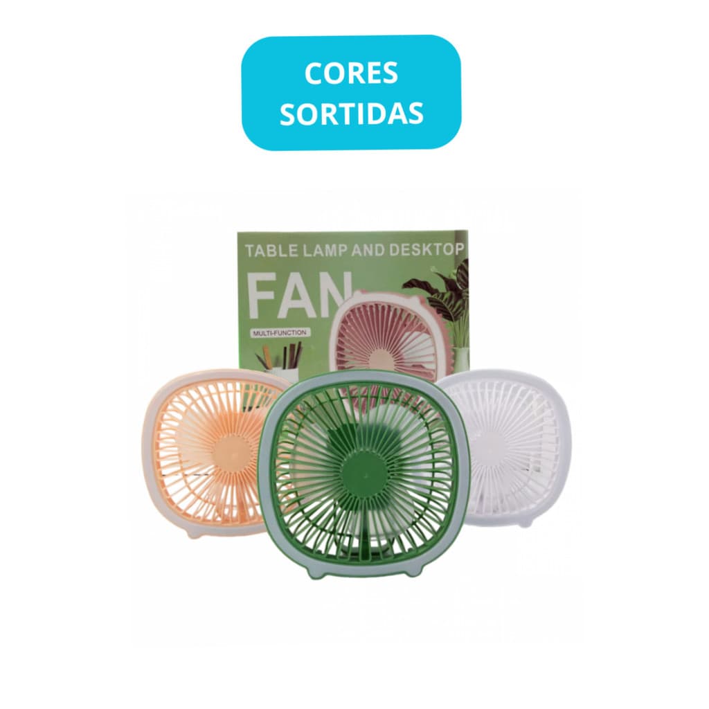 Mini Ventilador Led Recarregável - (Cores Sortidas)