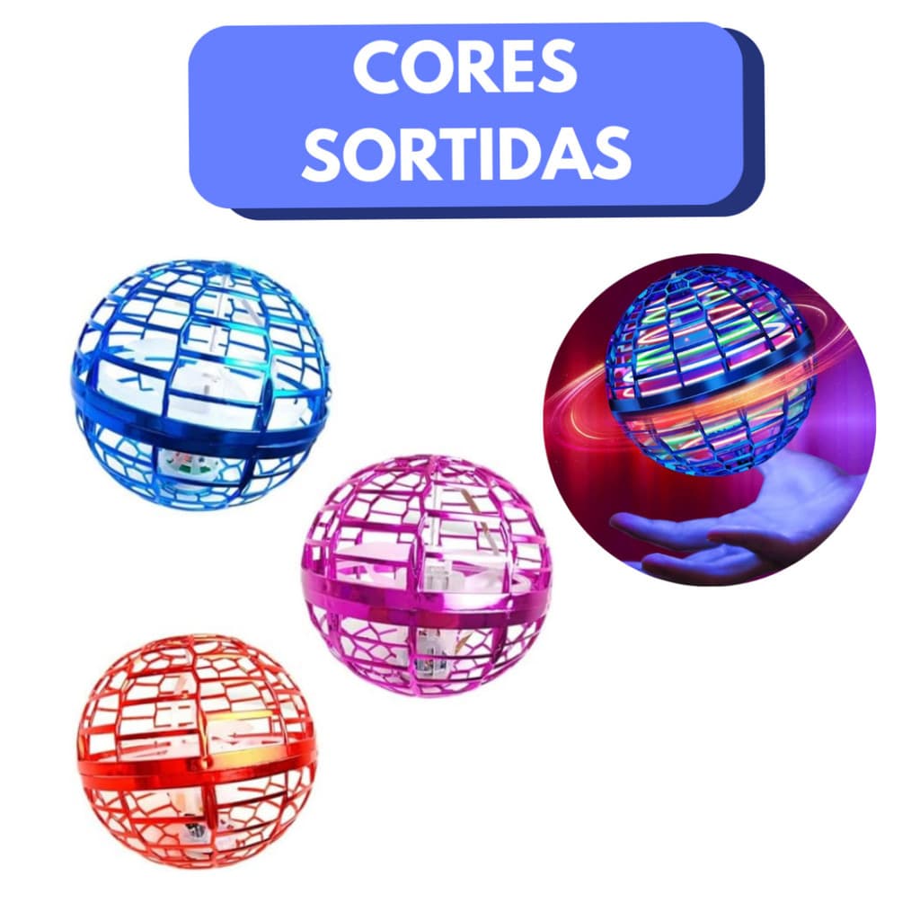 Bola Spinner Voadora Flutuante Boomerang com LED e Controle (Cores Sortidas)