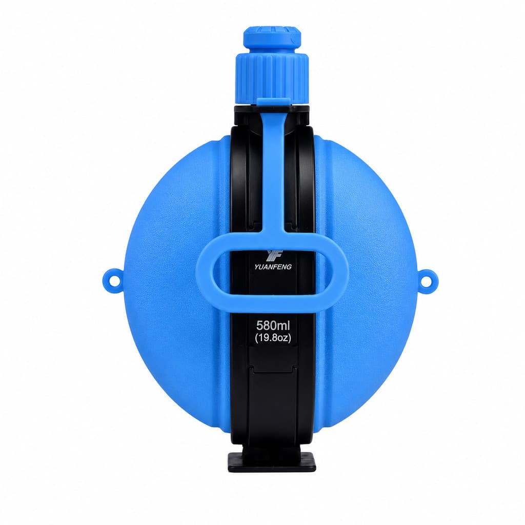 Garrafa Cantil Silicone Dobrável com Bússola 580ml Cor:Azul