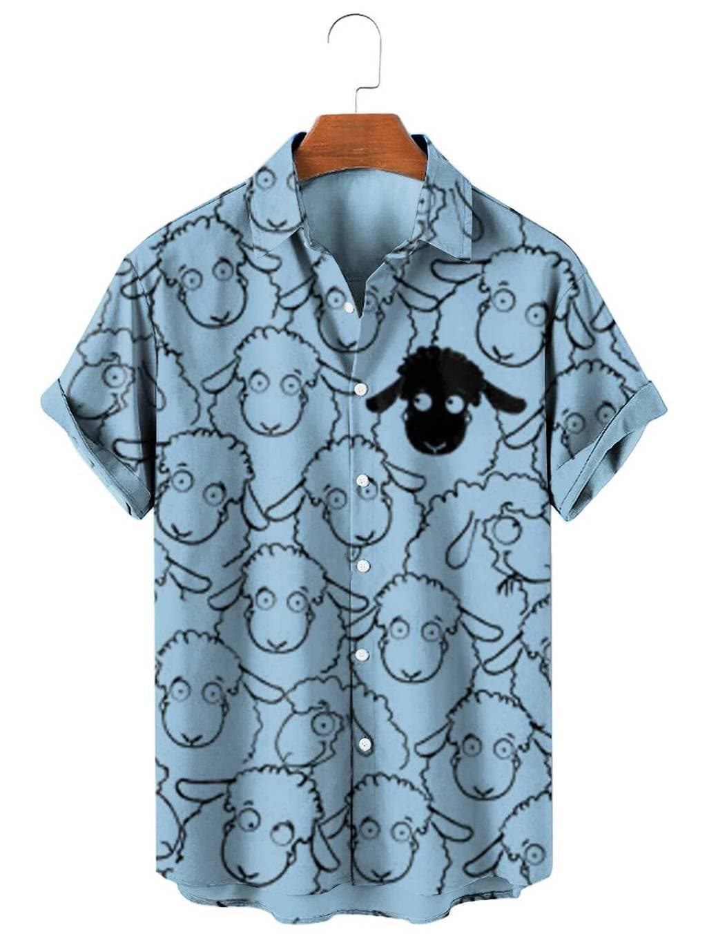 Verão Masculino Havaiano Manga Curta Impresso Camisas Soltas Montagem Oversized Social Desenhos Animados Fotos Florais R