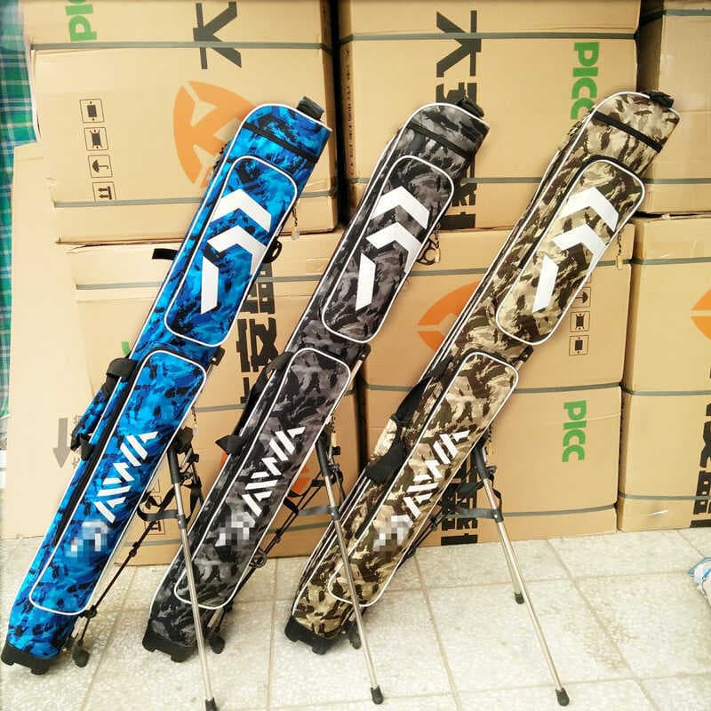 Bolsa para vara de pesca multifuncional, bolsa de pesca de camada dupla, 1.25m, repelente de água, bolsa para equipament