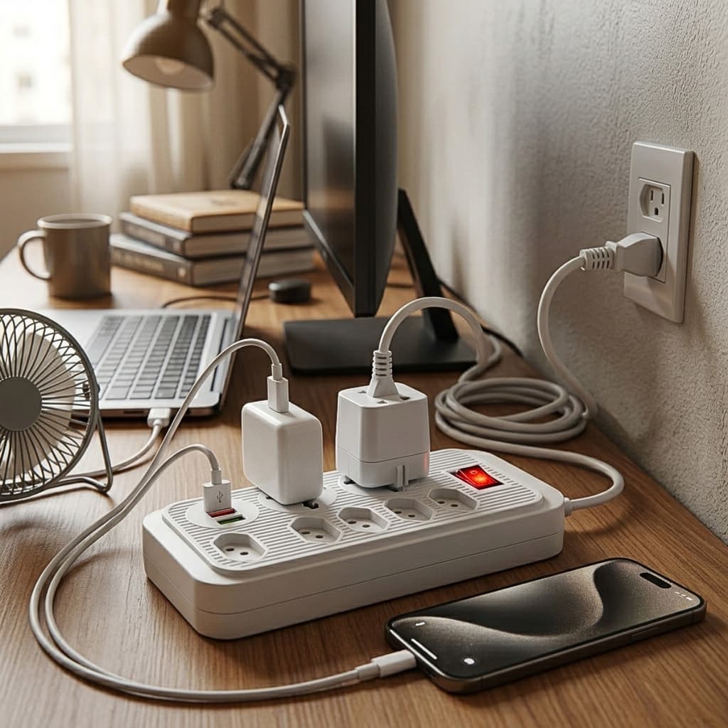 Filtro de Linha com 7 Tomadas 2 USB e TIPO-C Bivolt de 5 Metros Kapbom KA-7022
