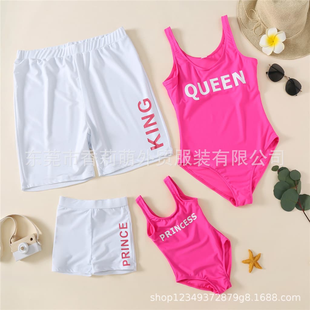 2026 Novo Maiô Família Combinando Roupas De Uma Peça Mãe Filha Roupa De Banho Praia Mamãe E Eu Pai Filho Calções