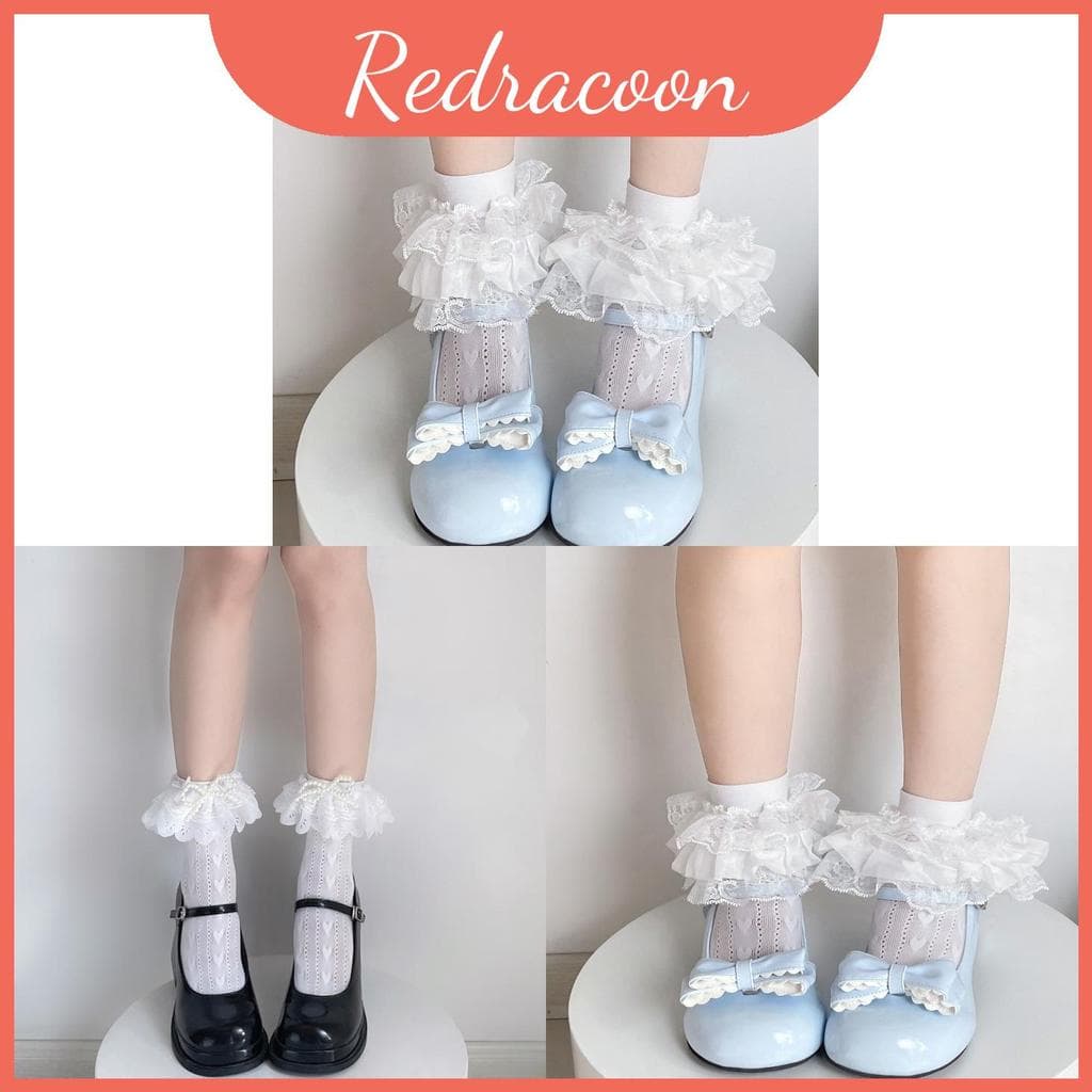 Meias Curtas Lolita Com Design De Coração E Roupas De Outono Absorção De Suor Para