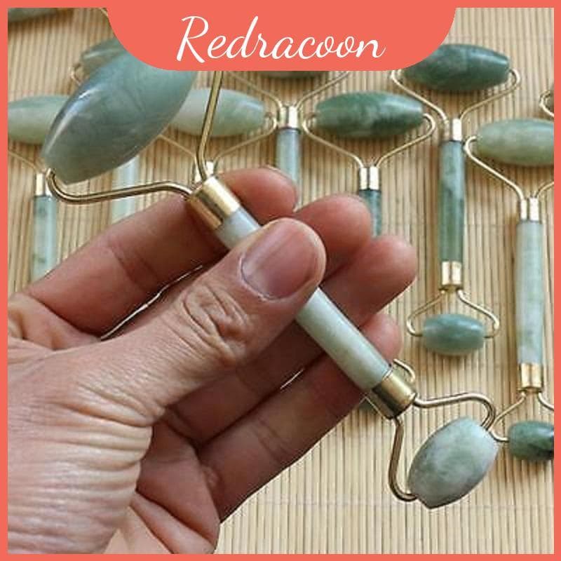 Rolo De Massagem Facial De Jade De Flor Branca Acessório De Beleza Massageador