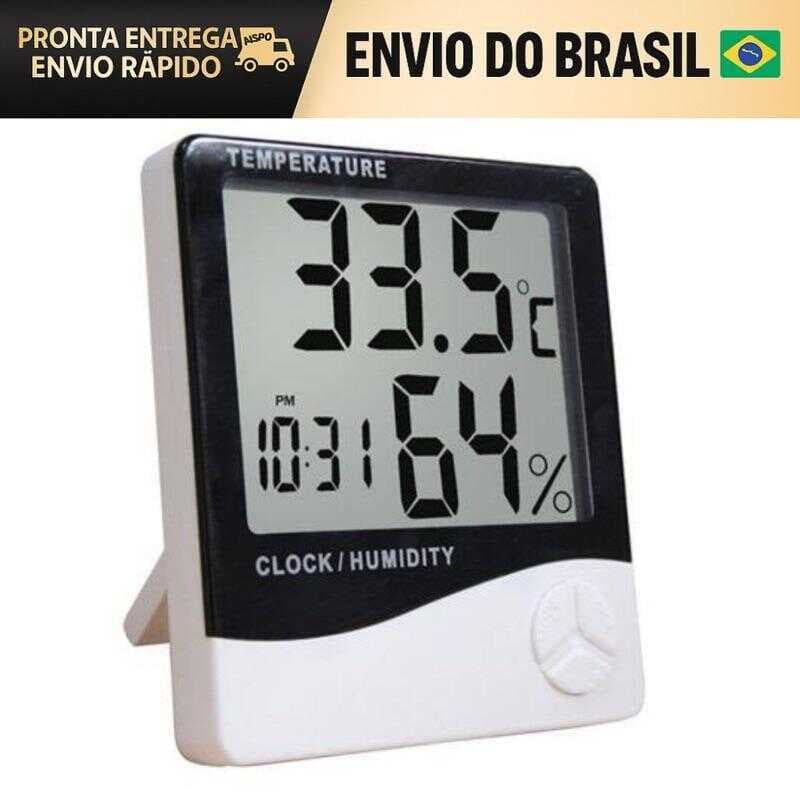 Termo Higrômetro Digital Medidor Temperatura e Umidade Com Pilha