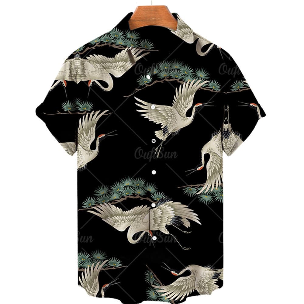Camisa Social masculina de verão 3D padrão Animal impressão de manga curta camisa Casual solta ajuste camisa masculina r