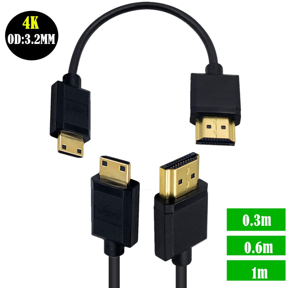 Cabo de vídeo câmera Digital câmera Mini cabo hdmi versão 2.0 4k * 2k @ 60HZ hdmi HD cabo de dados cabo de conversão de