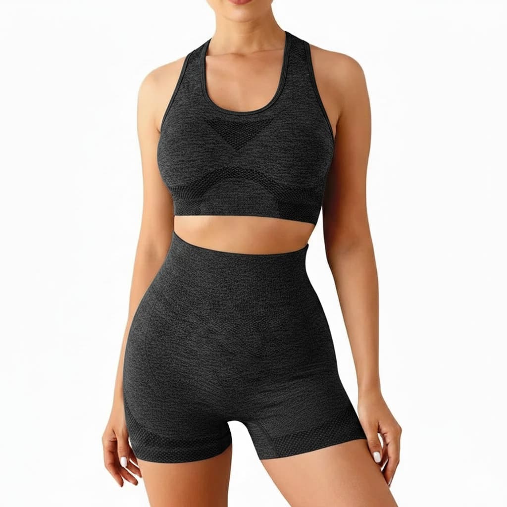 Conjunto Academia Yoga Pilates Esportivo Levanta Bumbum Sem Costura Cintura Alta Empina Bumbum