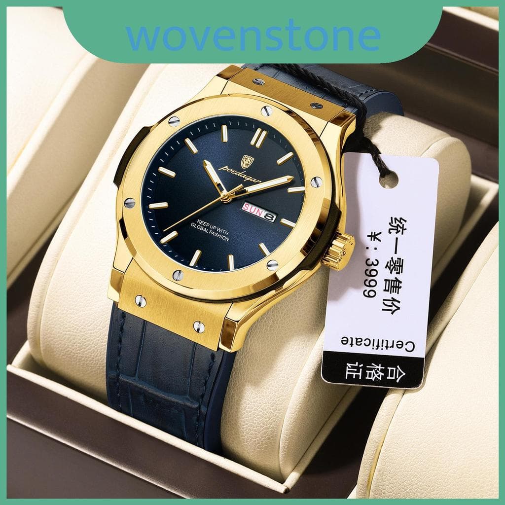 Relógio De Quartzo Luxuoso Masculino Suíço Com Luz Noturna De Calendário Para Negócios E Lazer