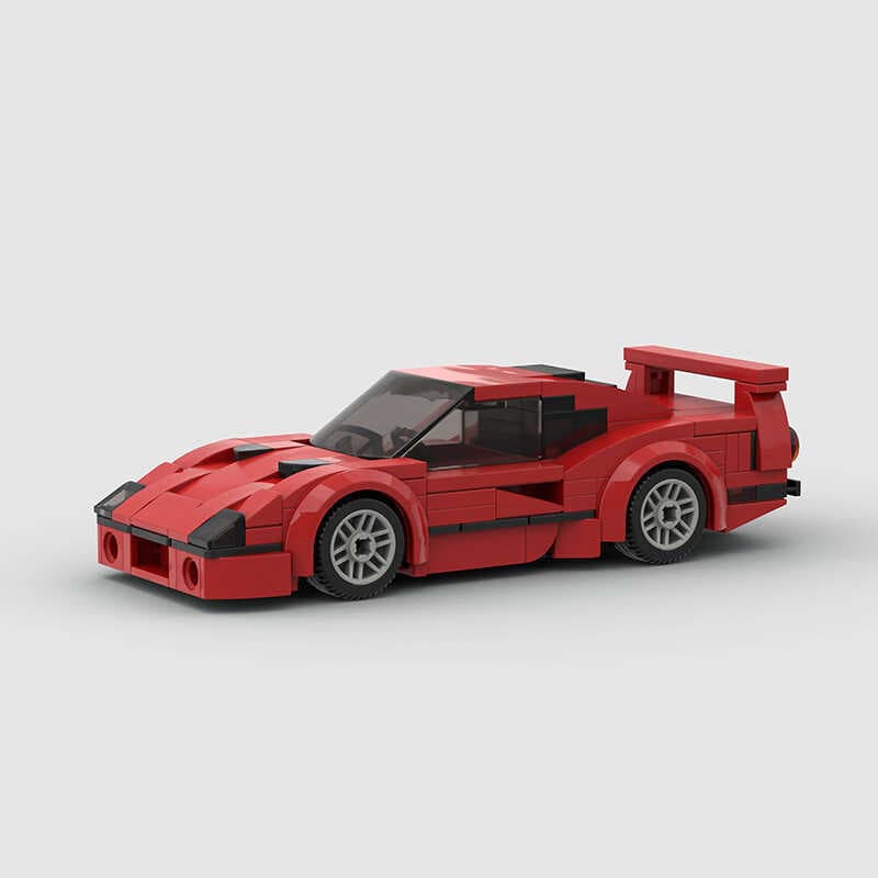 Compatível com Lego pequenas partículas vermelho corrida carro esportivo moc brinquedos infantis DIY blocos de construçã