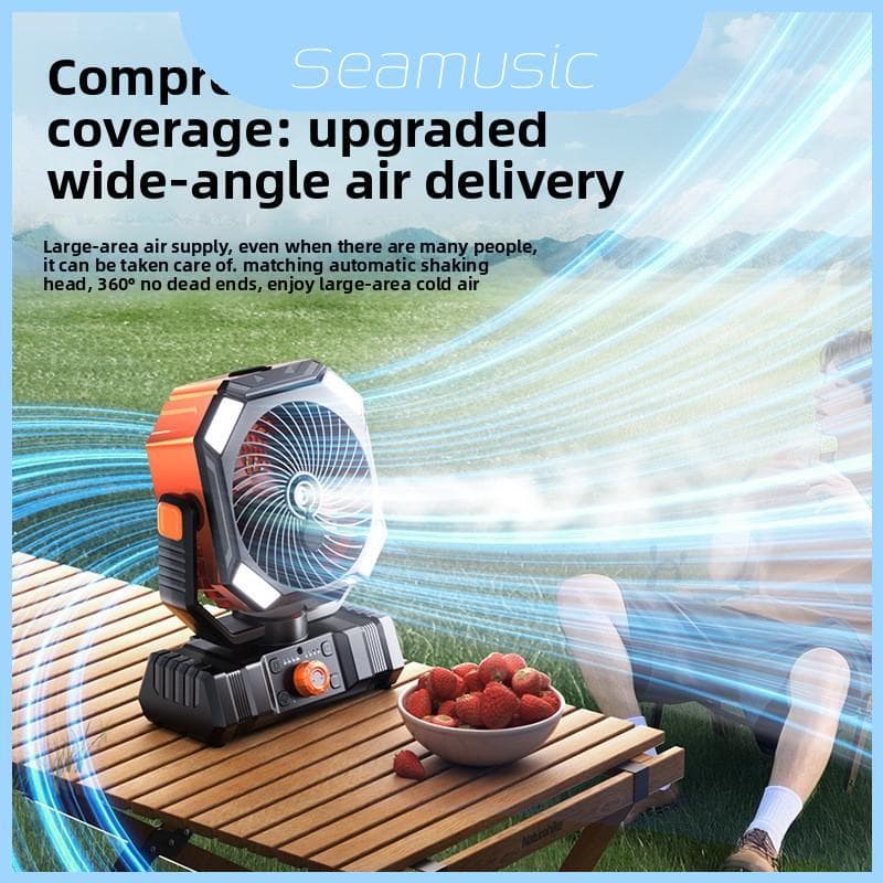 Ventilador Oscilante De Acampamento Usb Com Função De Spray E Silencioso Para Barracas De Operação