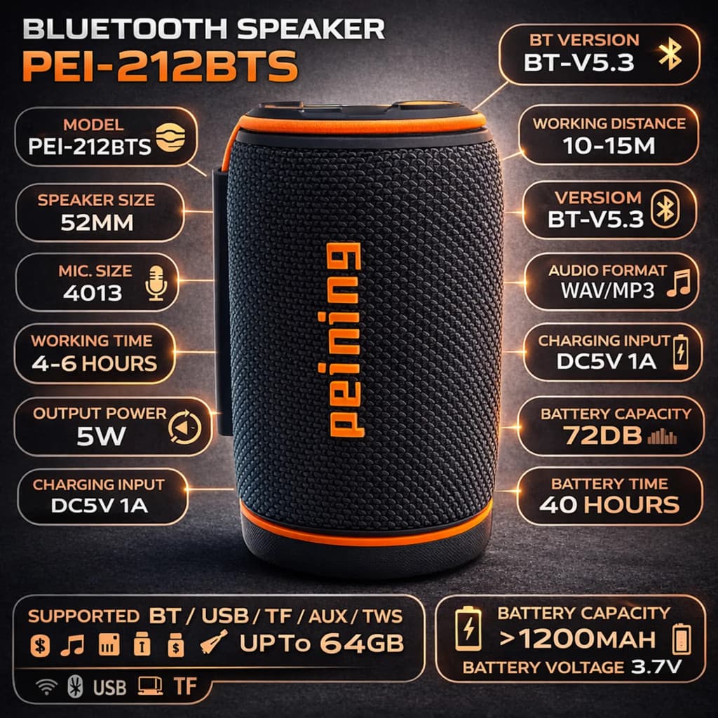 Caixa de Som Bluetooth Portátil