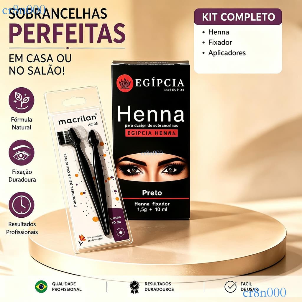 Kit Henna para Sobrancelhas Makiaj Completo, com Lâminas para Iniciantes Design Fácil e Perfeito ✨cr8n000