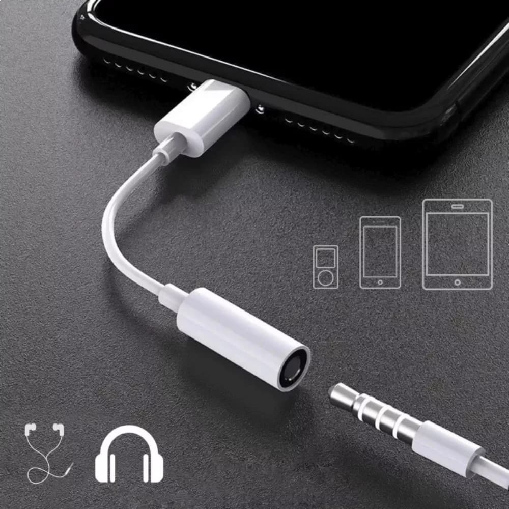 Adaptador Fone De Ouvido Lightning Para Auxiliar P2 3.5mm Auxiliar Fêmea Cabo De 10cm Kapbom KAP-Z11