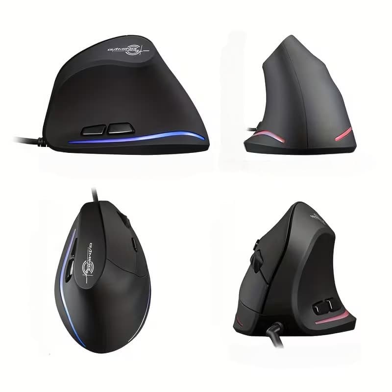 JOMAA Mouse Para Jogos Com Fio Ergonômico Vertical 6 Botões Ratos RGB Mão Direita Computador Gamer Windows