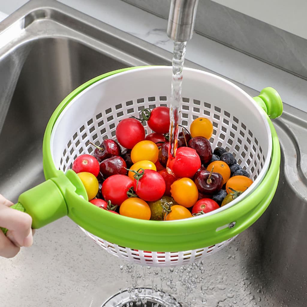 Peneira Plástica Escorredor Secador Centrifuga De Saladas Frutas Alimentos RE176 Snel Home