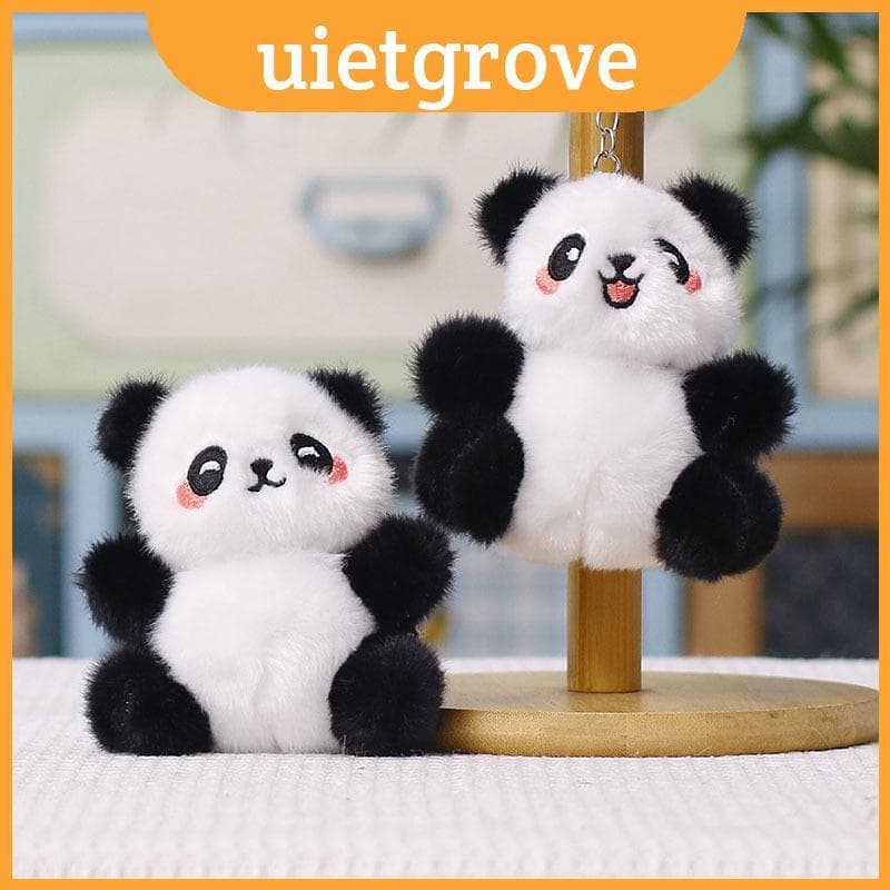 Pingente De Brinquedo Fofo De Panda Recheado Feito De Decoração De Mochila De Pelúcia Curta Para