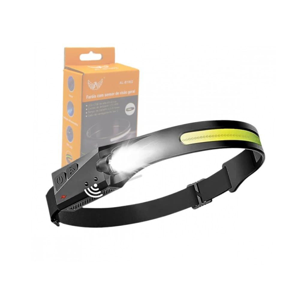 Lanterna de Cabeça Farol Super LED COB com Sensor