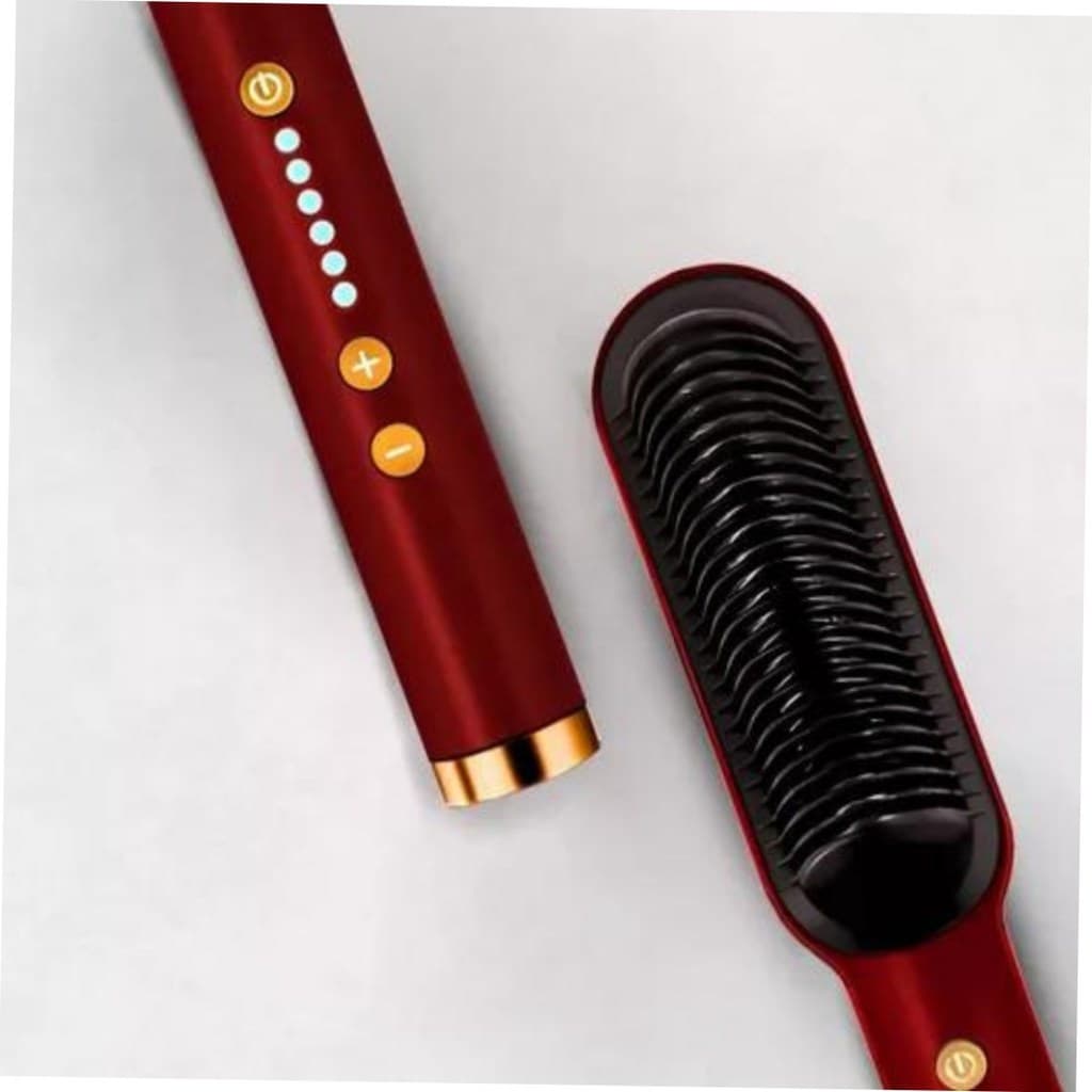 VERMELHO - Escova Alisadora Elétrica Bivolt