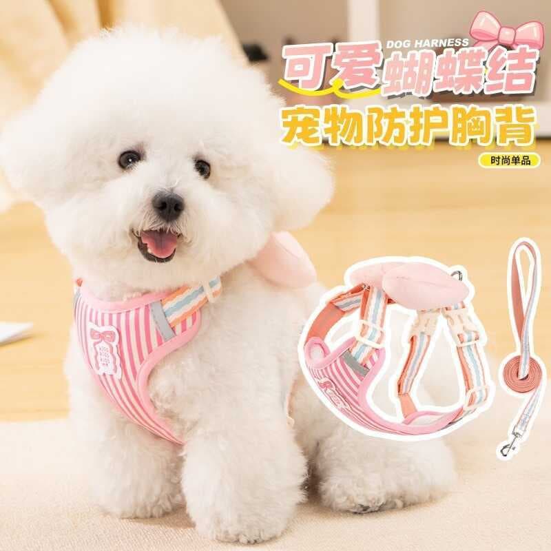 Coleira para cachorro estilo colete alça para cachorro alça peitoral Shiba Inu Bichon corrente para cachorro de pelúcia