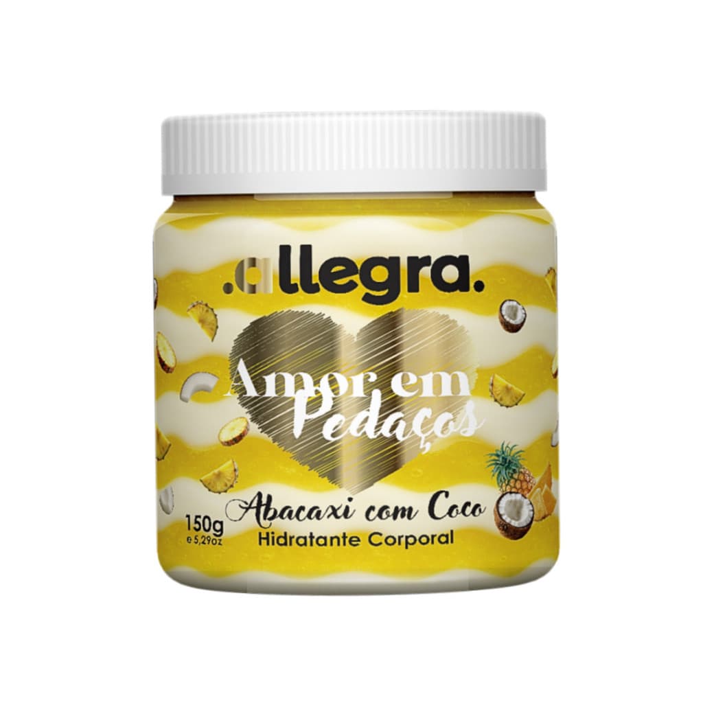 Creme Hidratante Corporal Allegra Amor em Pedaços Abacaxi com Coco 150g