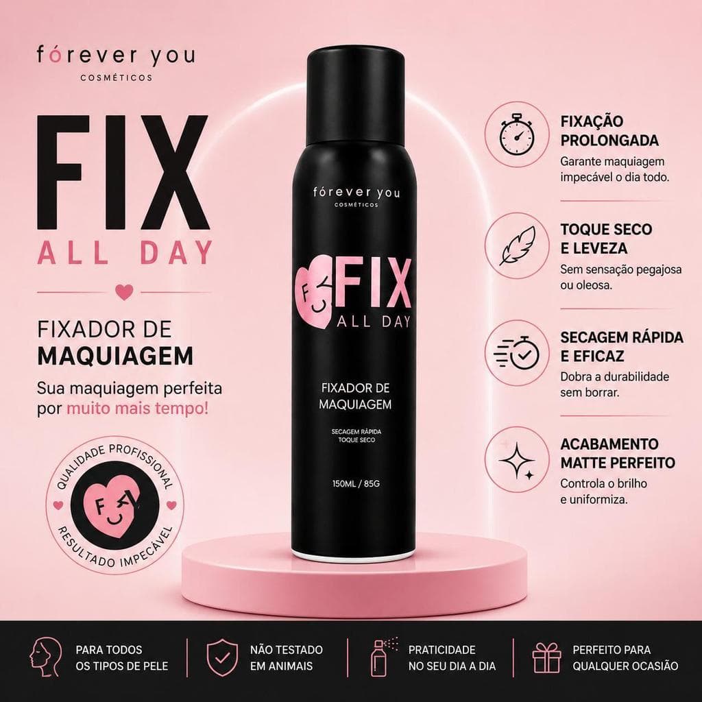 Bruma Fixadora Forever You Fix All Day 150ml Fixador de Make para Finalização FY300