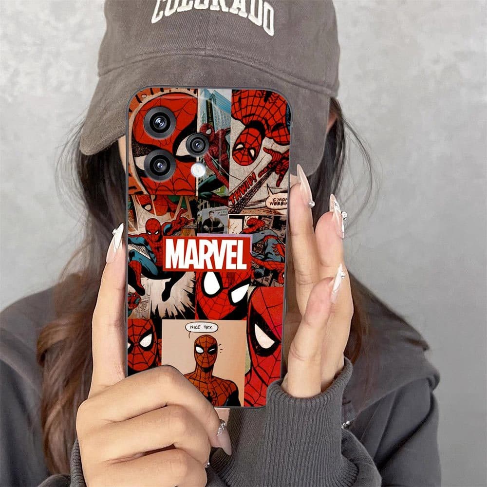 Marvel Spider Spiderman Capa De Telefone Para OPPO RENO 15 15F 14 14F 13 13F 12 11 11F 10 8T 8 7 6 5 4 4F LITE Pro Plus