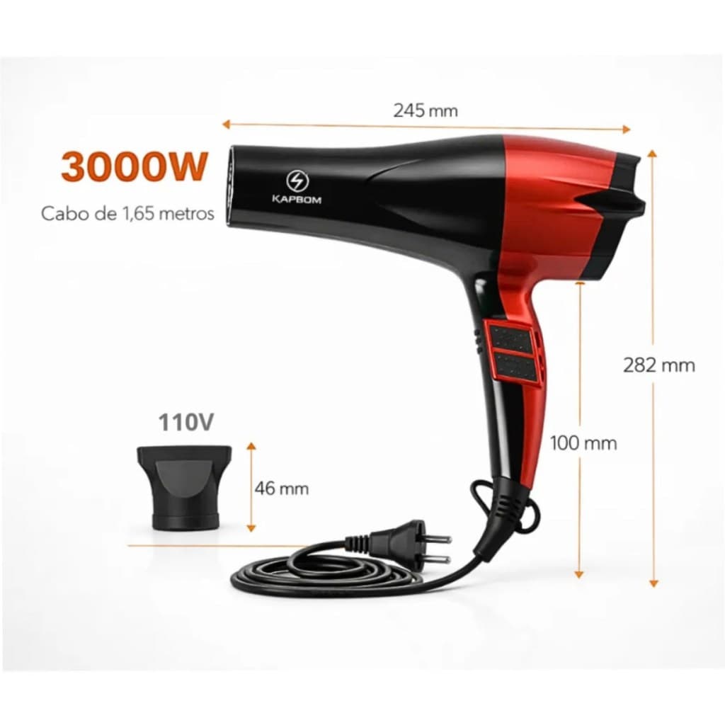 Secador de Cabelo Profissional 3000w Premium 110V