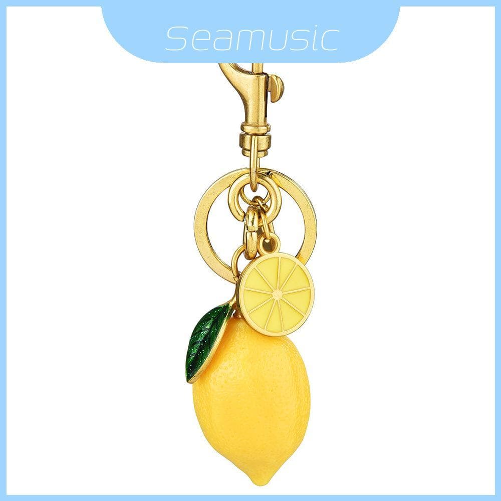 Chaveiro De Liga De Frutas Com Padrão De Limão Para Bolsas E Acessórios De Moda De Verão