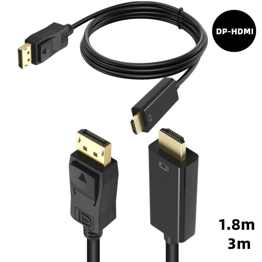 Cabo de vídeo Displayport para cabo HDMI DP para cabo adaptador HDMI versão 1.4 3D 1080P cabo de conversão de vídeo