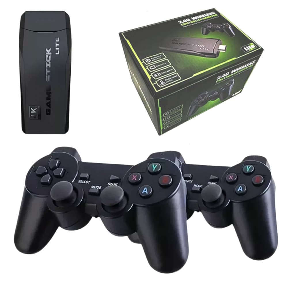 GAME STICK Retrô 2.4G Wireless Mini Game 64GB 20.000 Jogos sem Fio