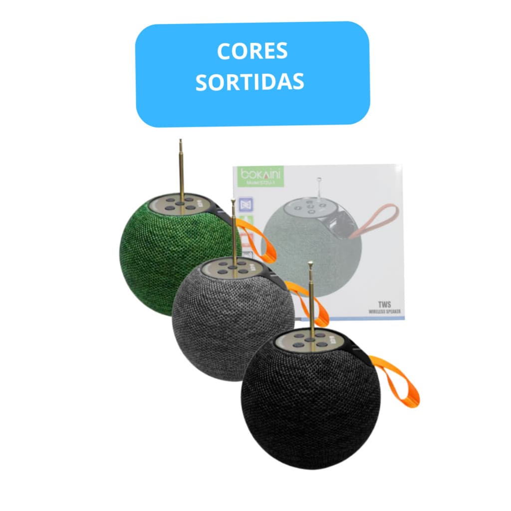 Caixa De Som Bluetooth 5W TWS Com Antena FM Entrada USB SD (Cores Sortidas)
