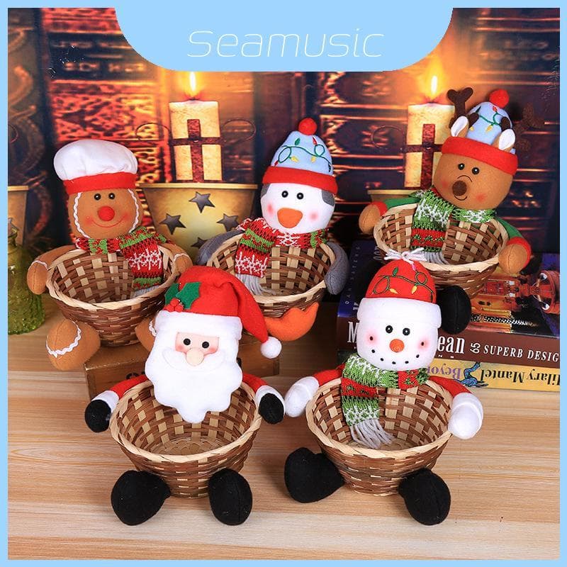 Cesta Versátil De Armazenamento De Doces Com Enfeite De Natal , Ideal Para Decoração De Presentes , Casa E