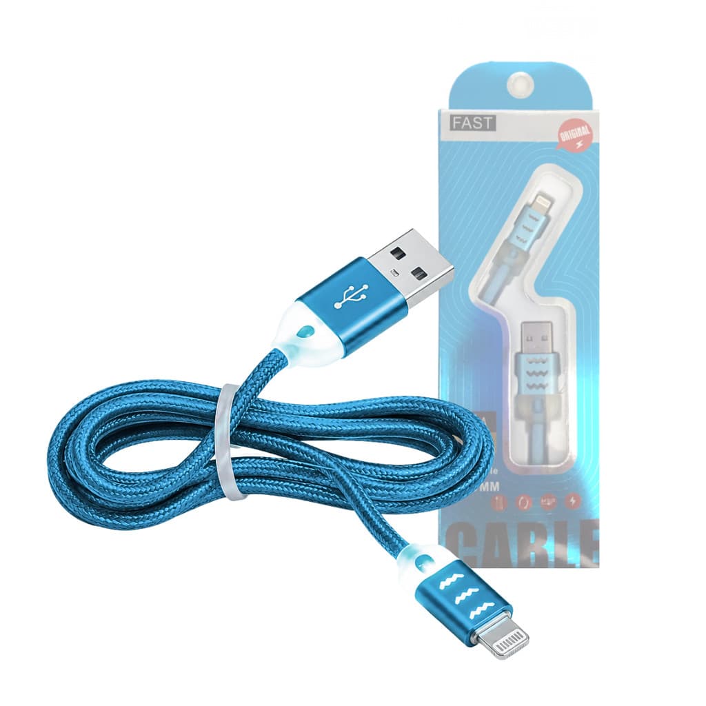 Cabo de dados Lightning 3.1A de 1 Metro com Luz LED FAST CBO-8057-5G