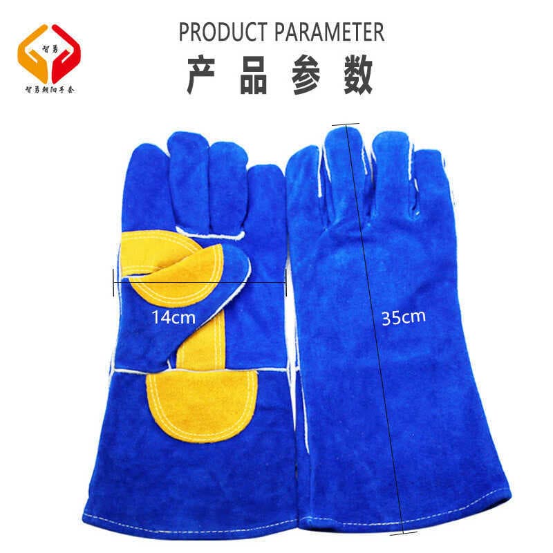 Luvas de soldagem de couro de vaca personalizadas, resistentes a altas temperaturas, Anti-escaldante, resistente ao desg