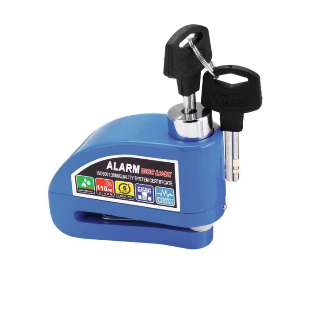 Trava Cadeado Disco De Freio Com Alarme Antifurto Para Moto - (Cores Sortidas)