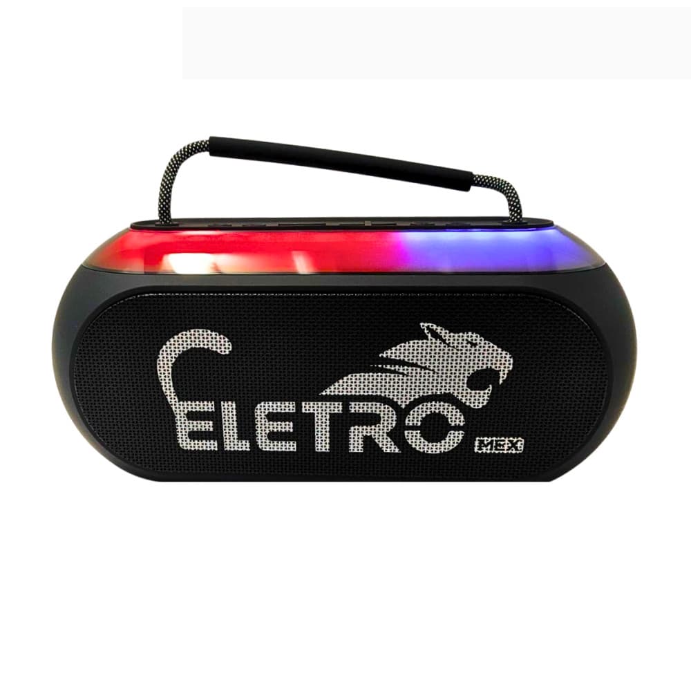 Caixa De Som Bluetooth Portátil 50W RMS À Prova D'Água IPX6 Com LED RGB E TWS Eletromex EL-1079