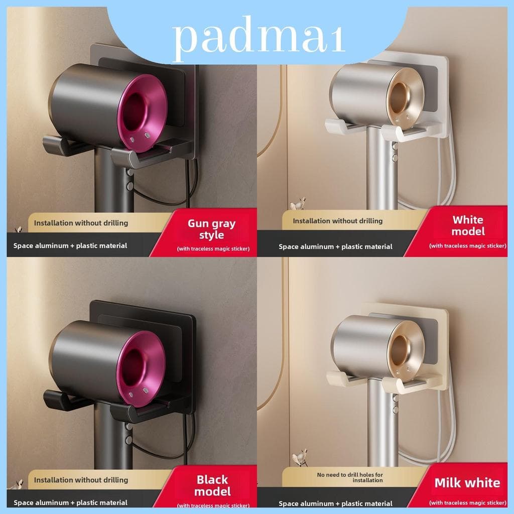 Rack De Secador De Cabelo De Montagem Na Parede Estilo Moderno Com Adesiva Para Organização E Acessórios De Banheiro