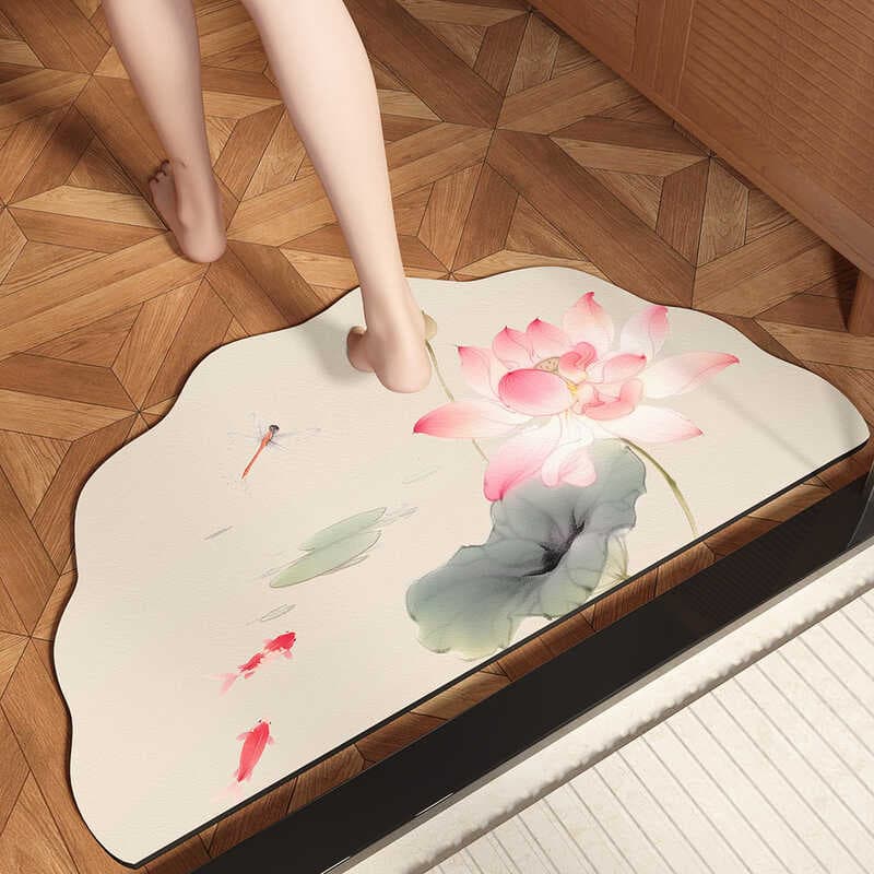 Novo estilo chinês Yayun tapetes de banheiro absorvem água de secagem rápida Diatom lama tapetes resistentes à sujeira f