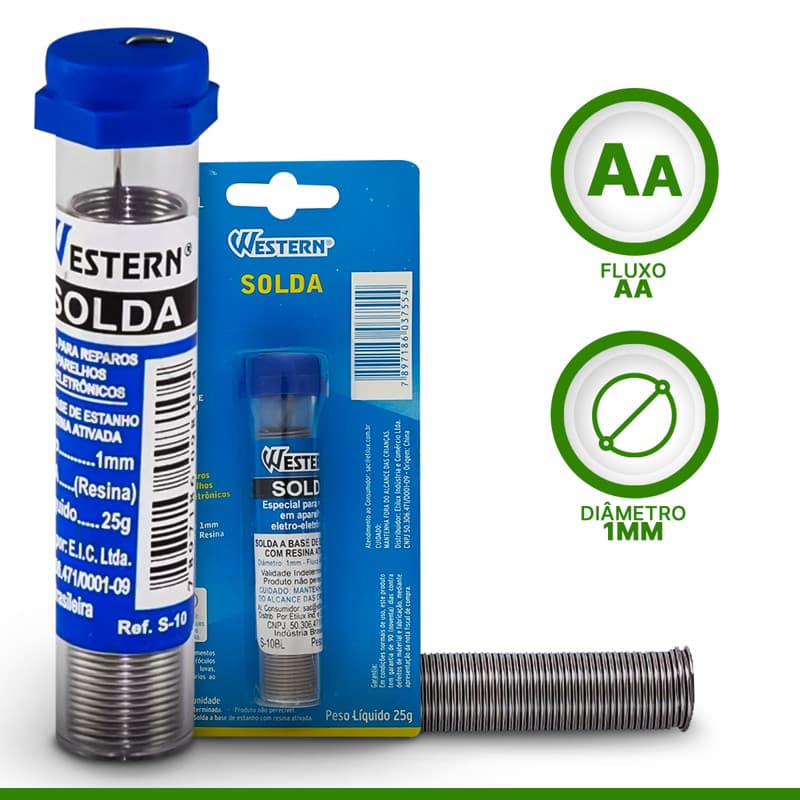 Solda em Tubo 1mm 4M Western Western