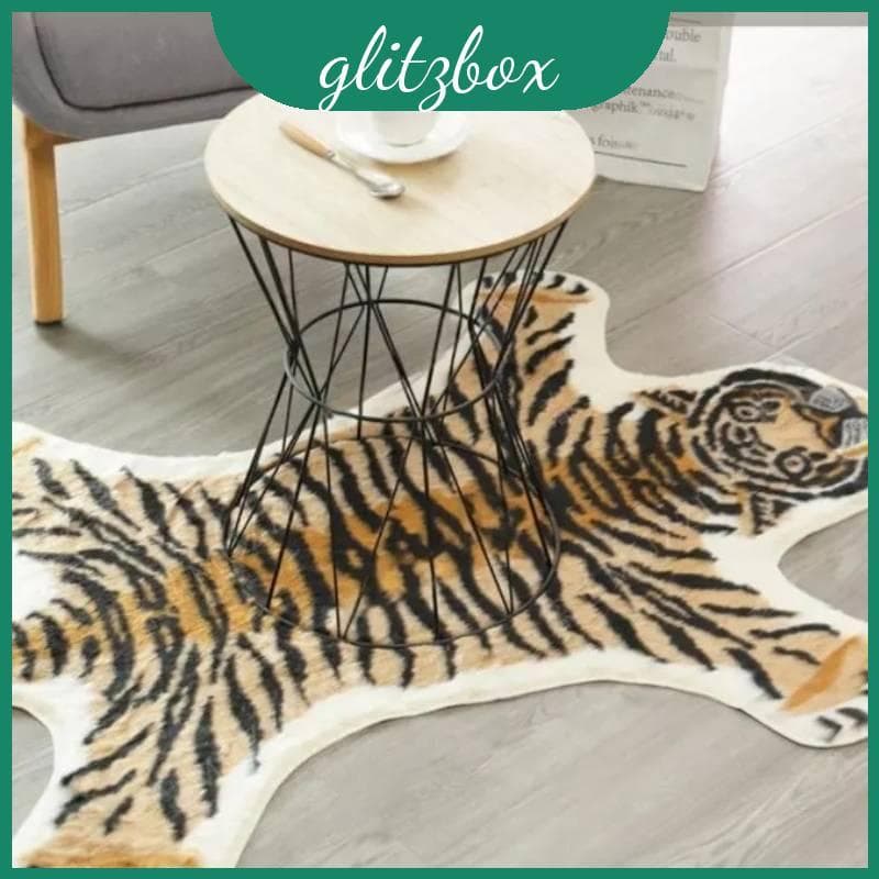 Tapete De Caxemira Falsa Com Estampa De Tigre Design Em Formato Para Uso No Quarto