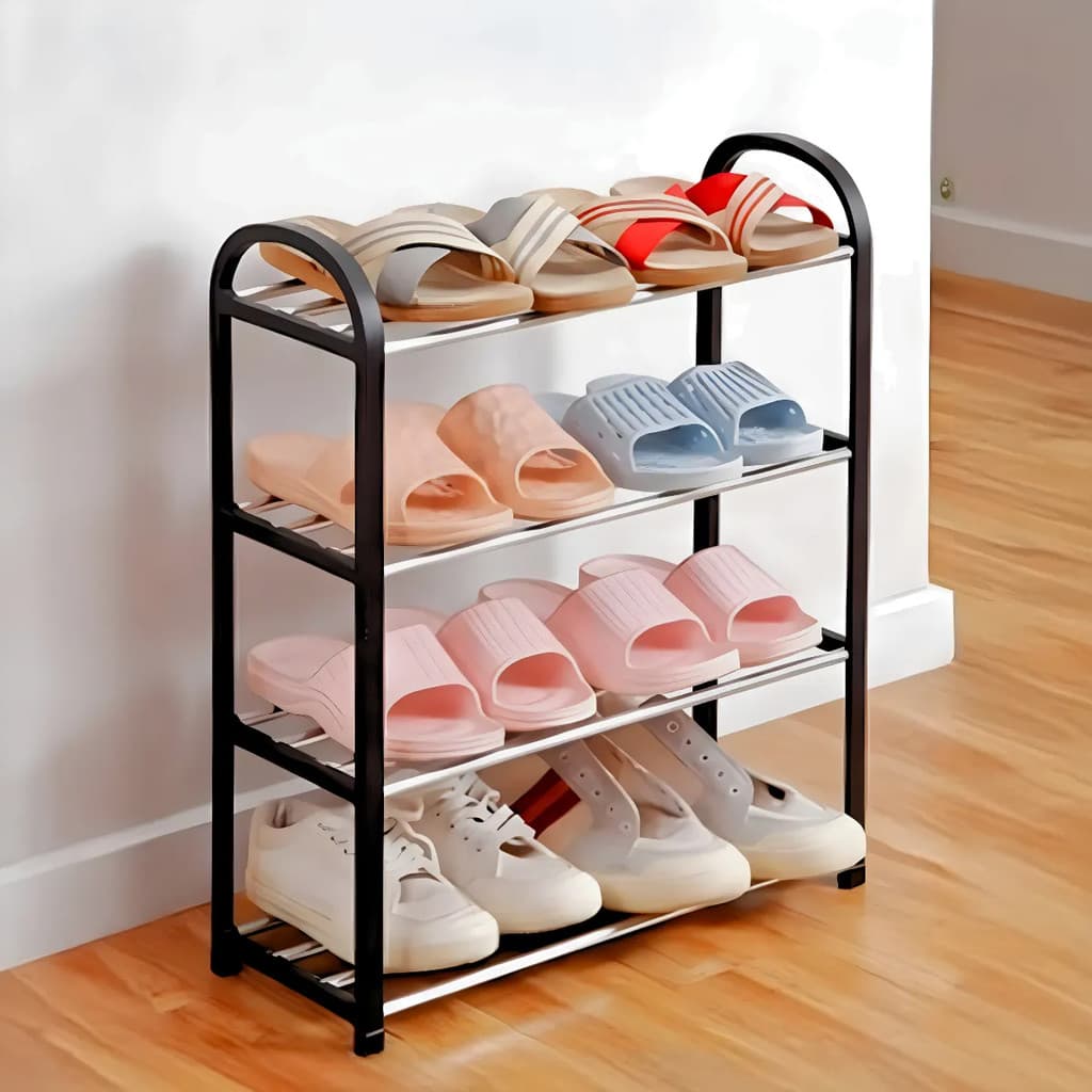 Sapateira Com 4 Andares Multiuso Desmontável Organizadora Multiuso 8 Pares Sapatos Livros Brinquedos