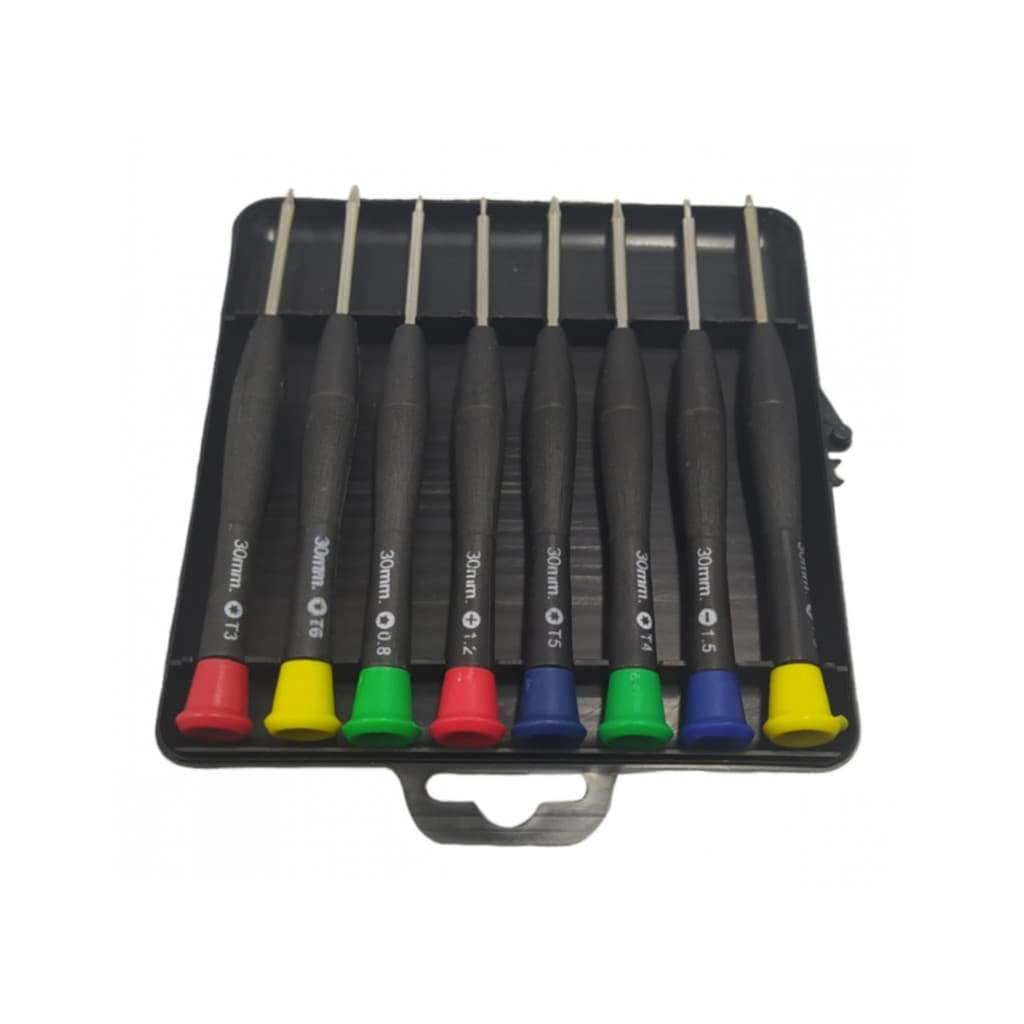 Kit Jogo De Chaves De Precisao 8 Pecas Torx T3 T4 T5 T6 Pentalobe Philips Fenda Conserto Celular Notebook iPhone