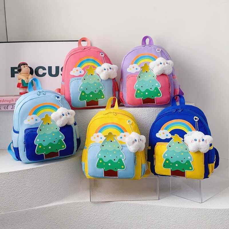 Novo bonito contraste cor saco das crianças meninos meninas Outing lanche saco pequena classe média mochila do jardim de